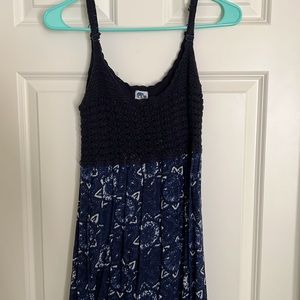 Lucky Brand Maxi Dress, Woven Top, Size Medium